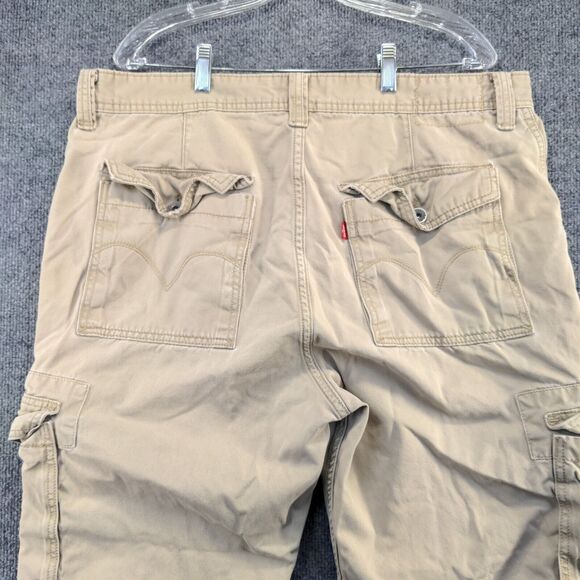 Levi's Men's Cargo Loose Straight Pants Tan 38x30 Flat Front Multi-Pocket Cotton - Picture 5 of 13